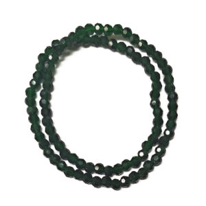Faceted Round 4mm Transparent Green Beads