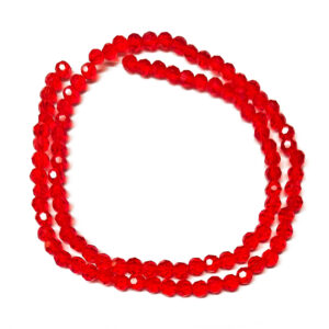 Faceted Round Transparent Red 4mm Beads