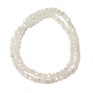 Faceted Round 4mm White Pearl Luster Beads