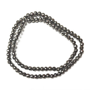 Faceted Round 6mm Platinum Plated Beads