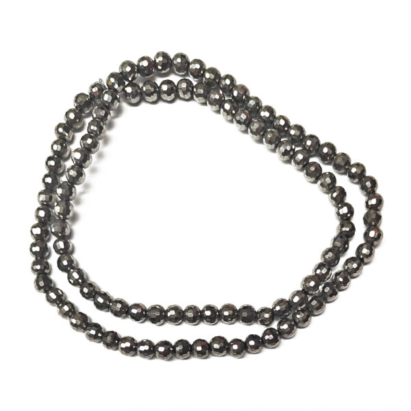 Round Faceted 6mm Platinum Plated 180469