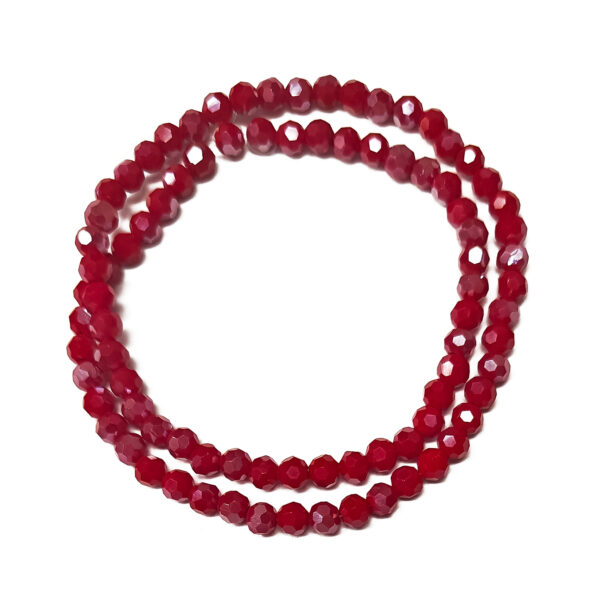 Round Facted 4mm Red Luster Plated Beads 180464