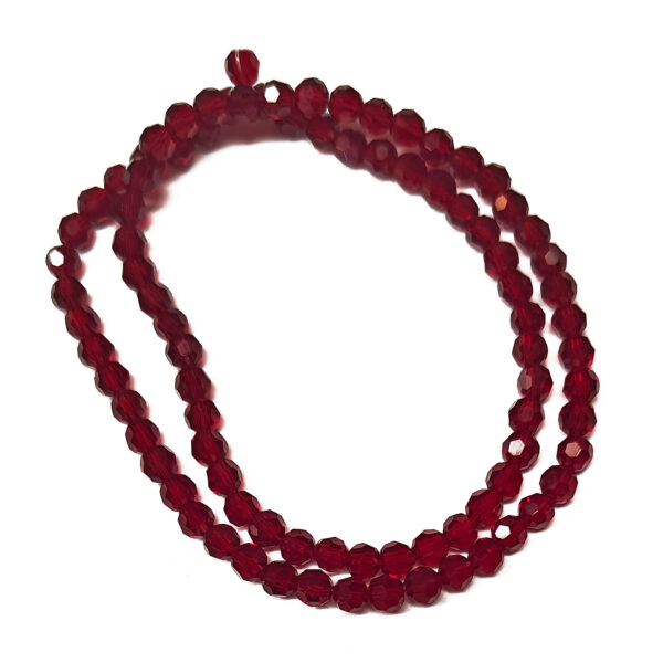 Round Transparent Dark Red 4mm Beads 180429