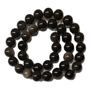 Silver Sheen Obsidian 10mm Beads