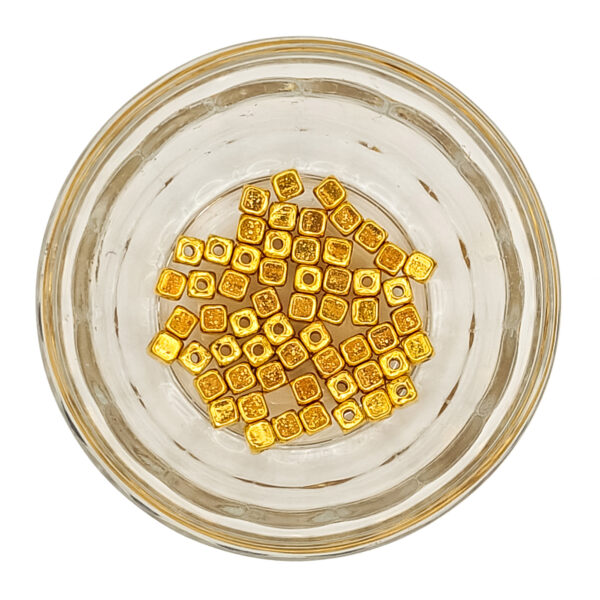 Spacer beads alloy golden cubes 4mm 160117