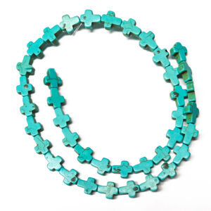 Synth Turquoise Cross Beads