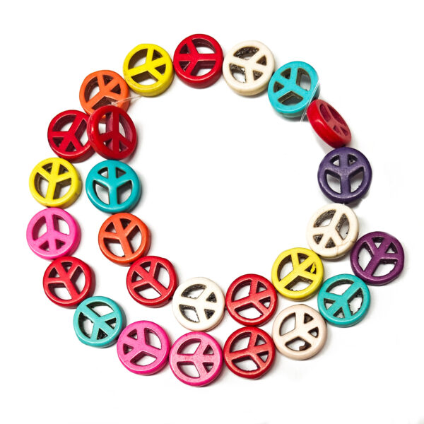 Synth Turquoise Peace Sign Beads