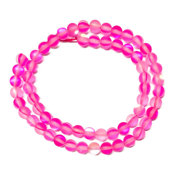 Synthetic Moonstone 6mm Frosted Dark Pink 241674