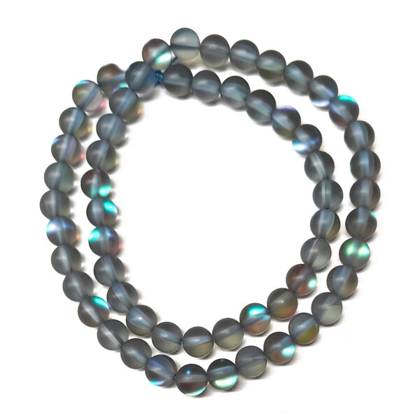 Synthetic Moonstone Beads Frosted 6mm Gray 241684