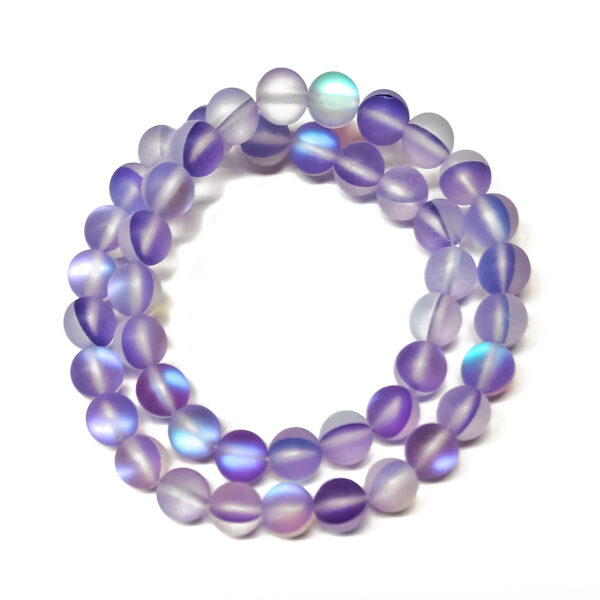 Synthetic Moonstone Frosted Dark Violet 8mm Beads 241903