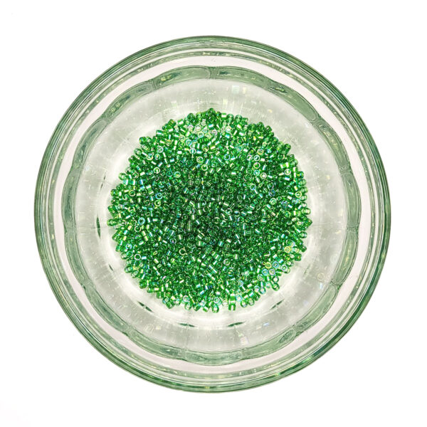 Transparent AB Green Delica Seed Beads Size 11 184152