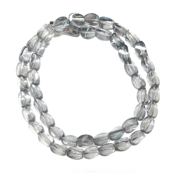 Triangular Prism Pearl Luster Plated Aqua 12x9mm 180629
