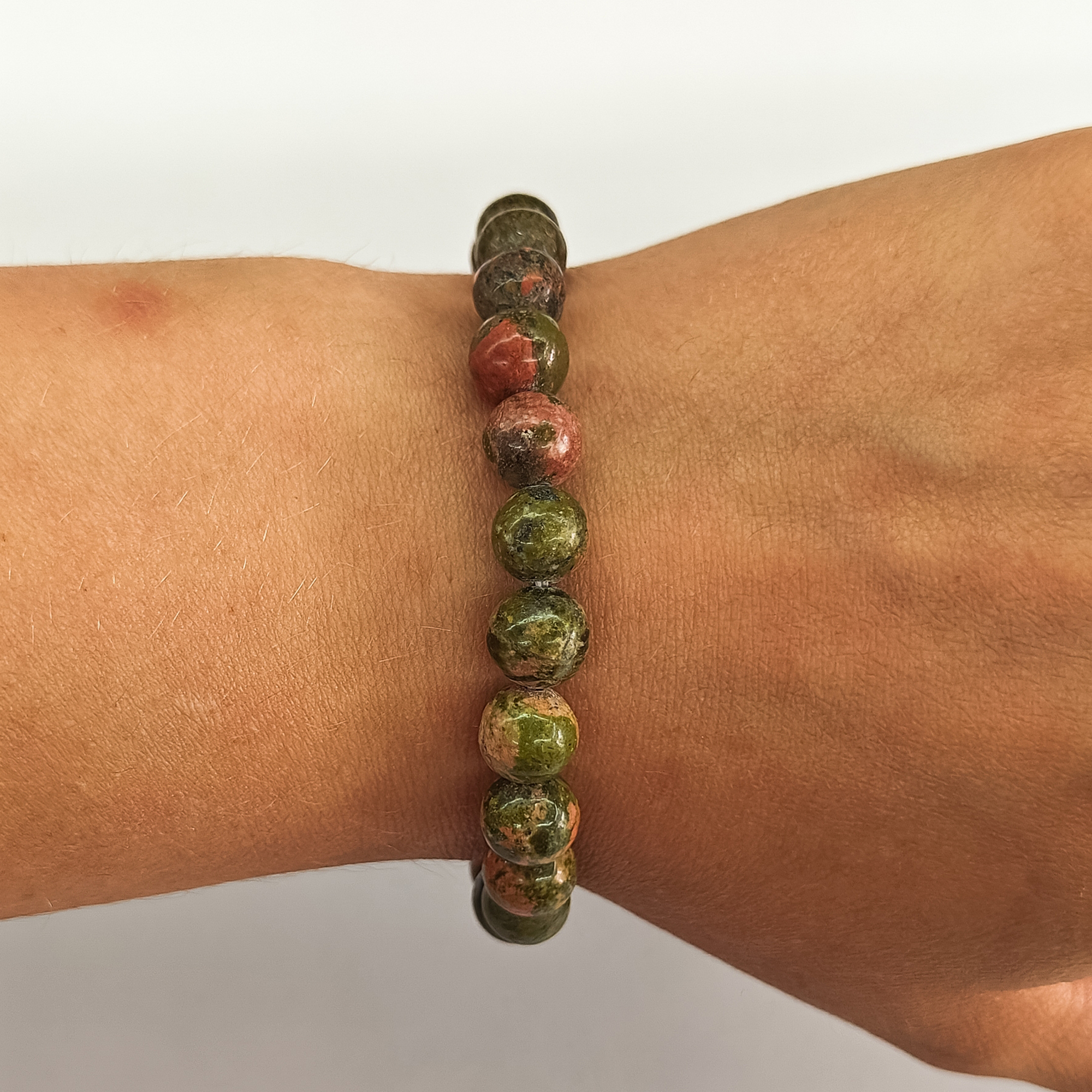 Unakite 8mm Bead Stretchy Bracelet