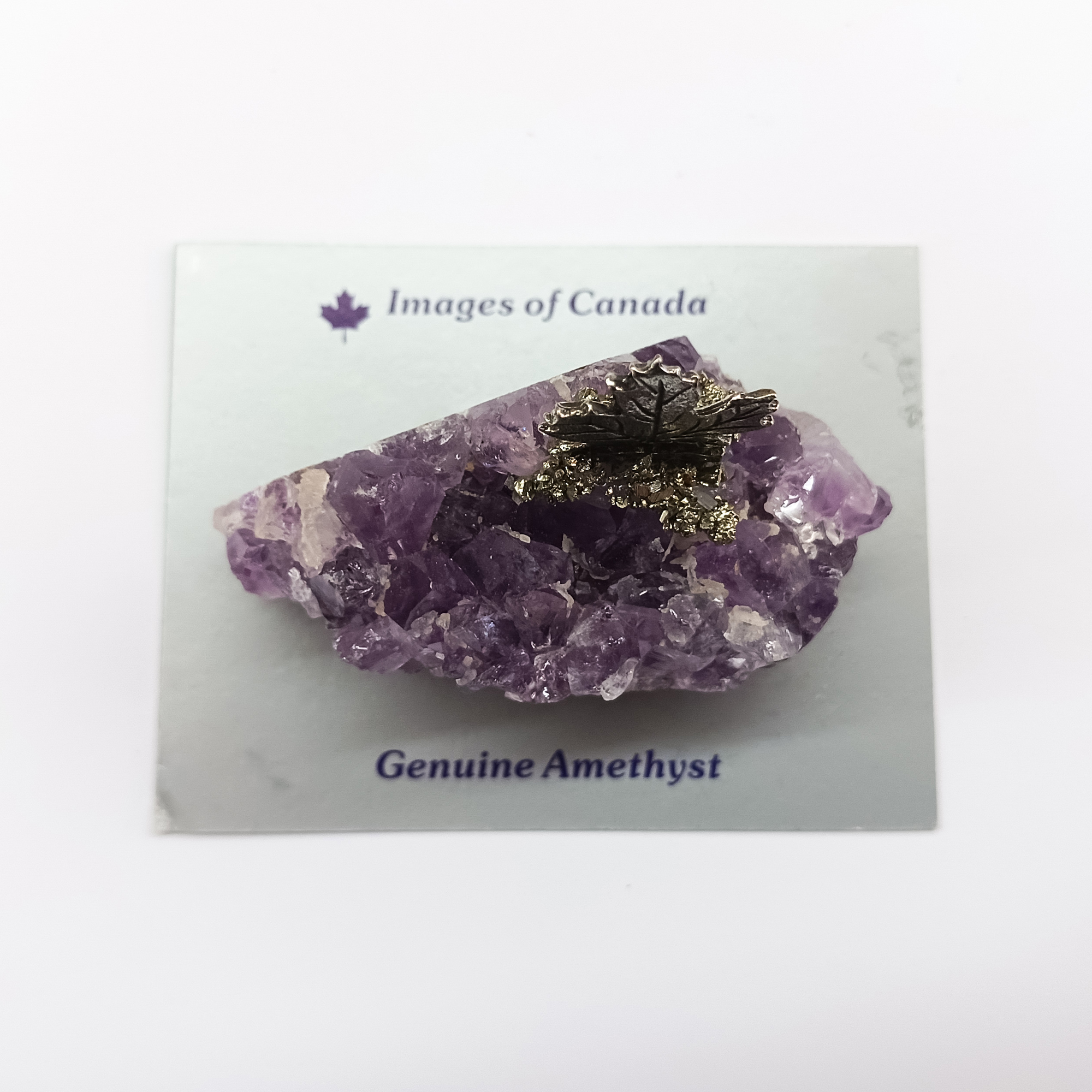 Amethyst Cluster w Maple Leaf Top View