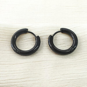 Black hoop earrings