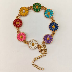 Enamel Flower Bracelet