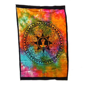Lotus Flower Pose Tapestry Poster Tie Dye