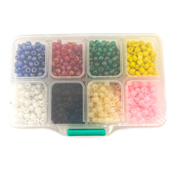 Seed Bead Kit 4mm 8 Color flat lay
