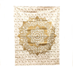 Gold Mandala Tapestry Poster White