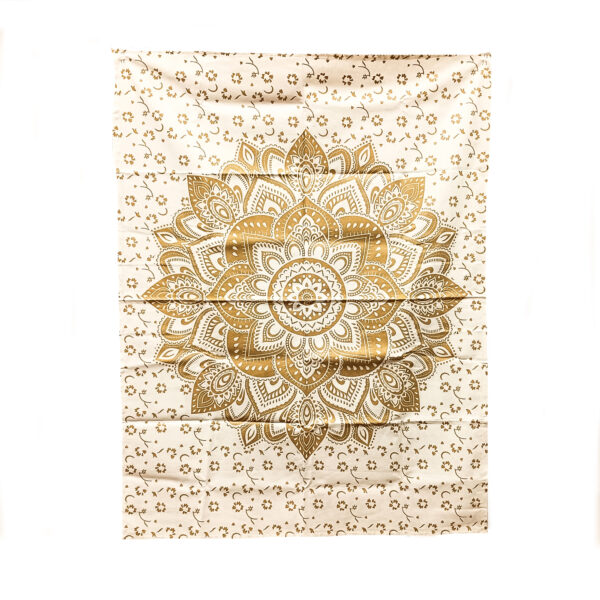 White Gold Mandala Poster