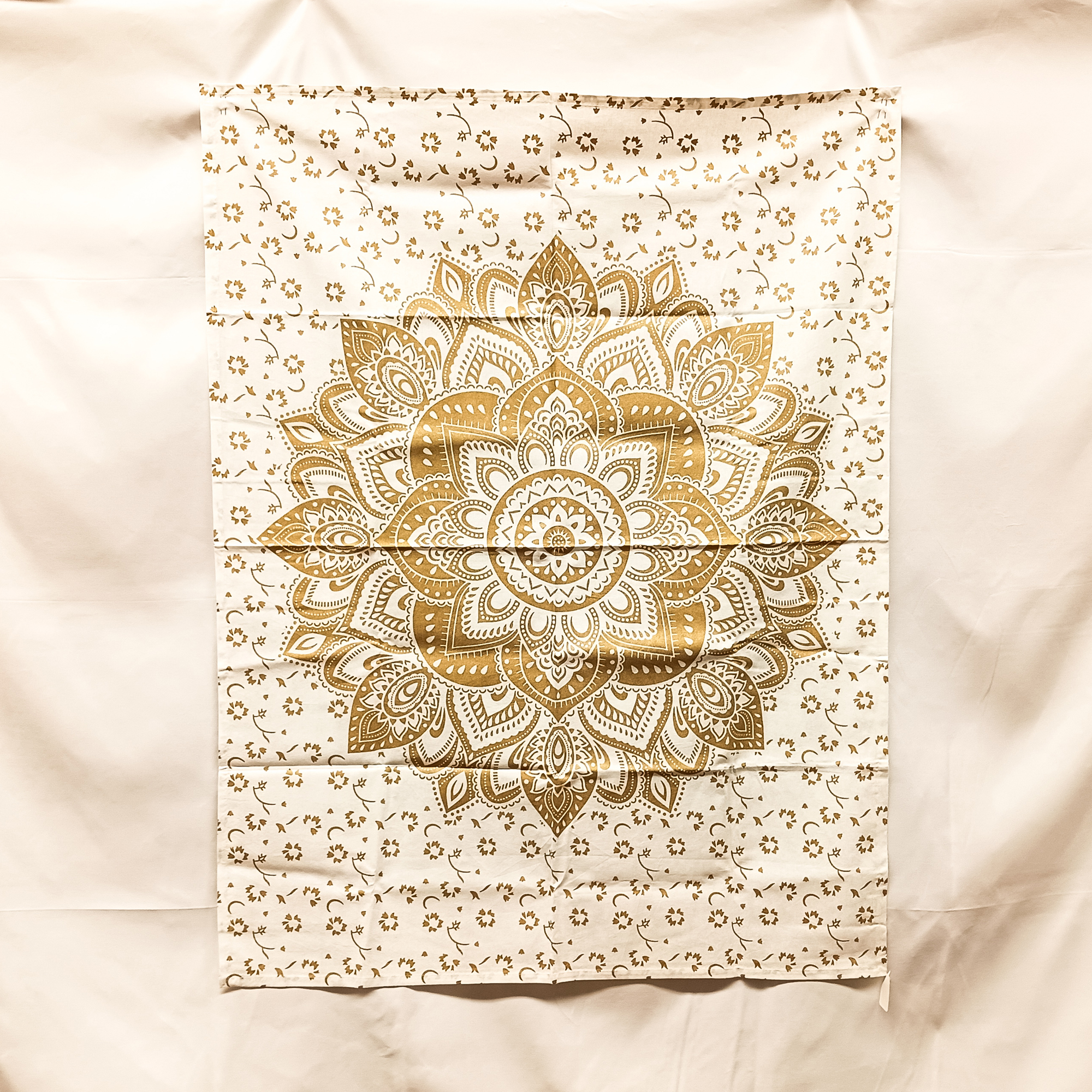 White Gold Mandala Poster