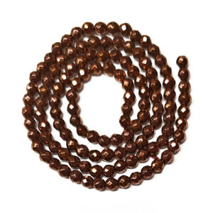 Copper Plated Hematite 3mm Beads