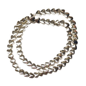 Electroplated Silver Hematite Heart 6x6x3mm Beads