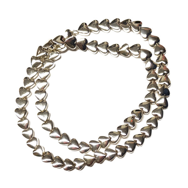 Electroplated Silver Hematite Heart 6x6x3mm Beads 240172 Electroplated Silver Hematite Heart 6x6x3mm Beads