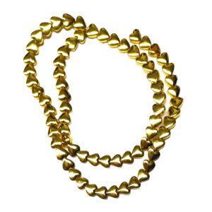 Gold Color Plated Hematite Heart 6x6x3mm Beads
