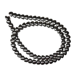 Silver Color Plated Hematite Heart 6x6x3mm Beads