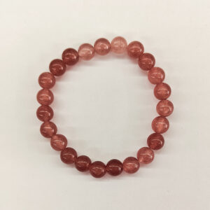 Strawberry Quartz 8mm Bead Stretchy Bracelet