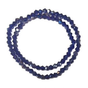 Bicone Dark Blue AB 4mm Beads