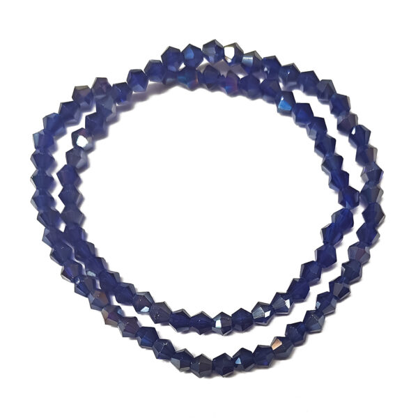 Bi-Cone Dark Blue AB 4mm Beads 180521