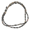 Electroplated Faceted Long Glass Beads 12.5x4mm Black and Tan 180602