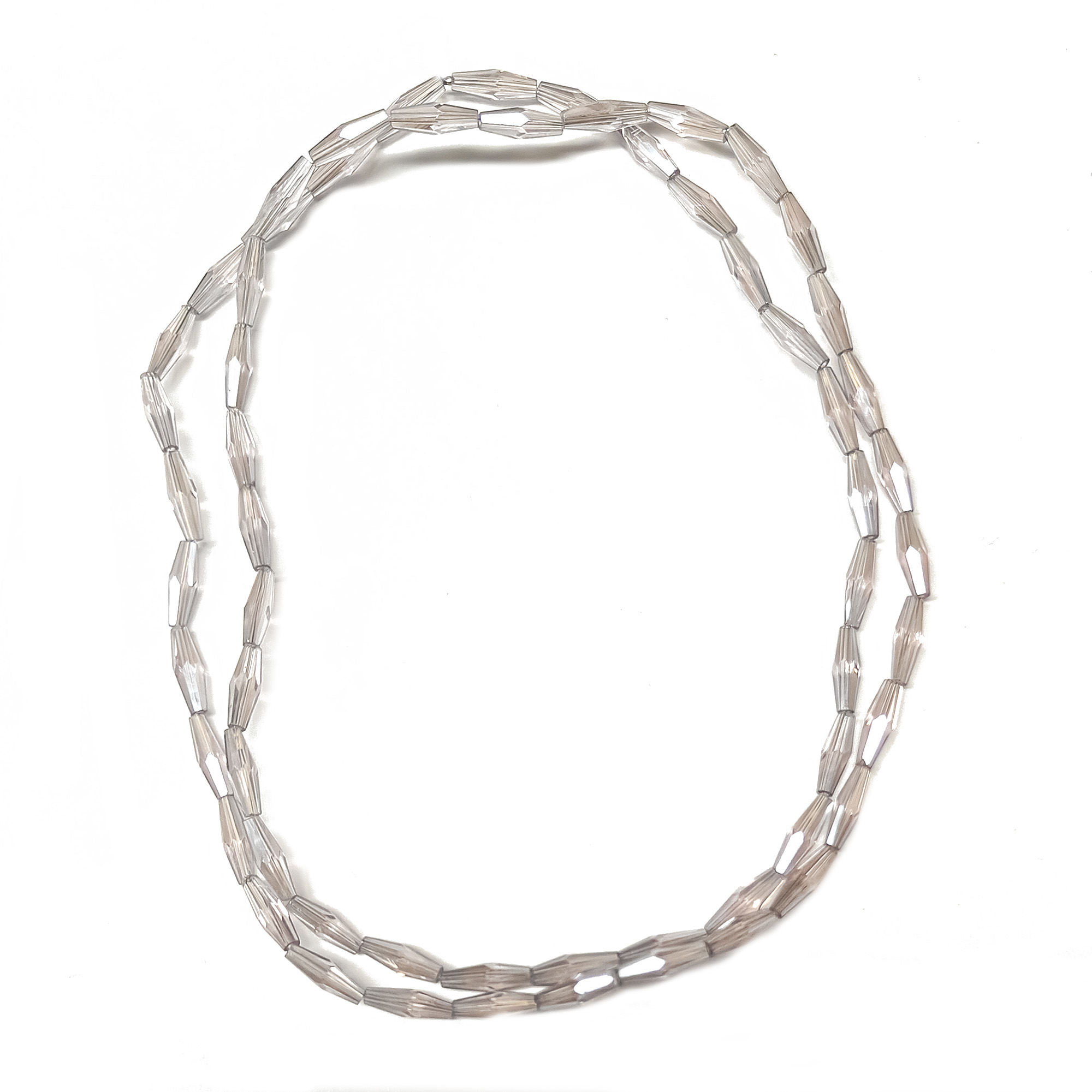 Electroplated Faceted Long Glass Beads 12.5x4mm Purple 180599