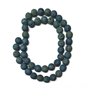 Electroplated Lava Stone 8mm Beads