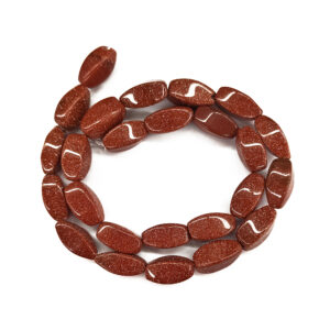 Goldstone Twisted Rectangle 10-12mm Beads