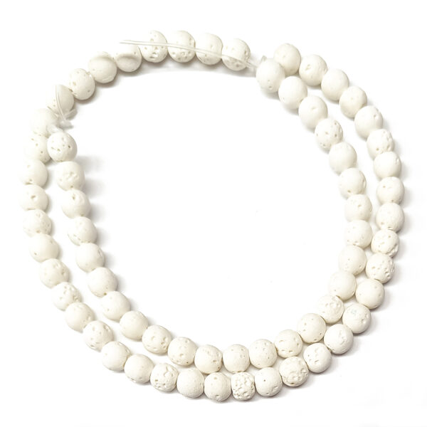 White Lava Stone 6mm Beads