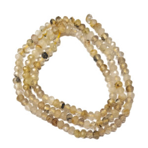 Faceted Golden Rutile 3x2mm Beads