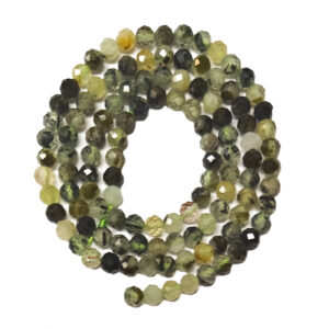 Faceted Prehnite 3mm Beads