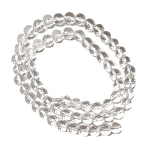 Faceted Synthetic Crystal Quartz 6mm Beads