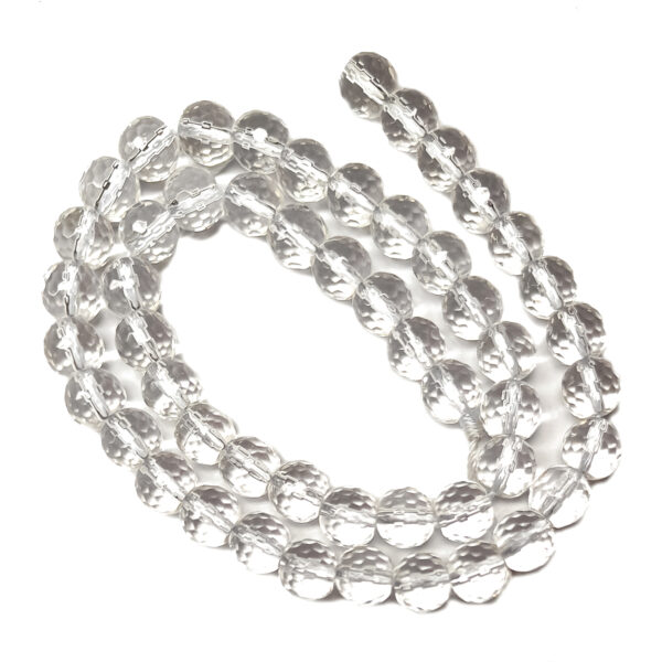 Faceted Synthetic Crystal Quartz 8mm Beads