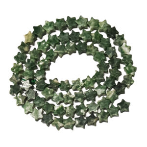 Green Spot Jasper 5.5-6mm Star Beads