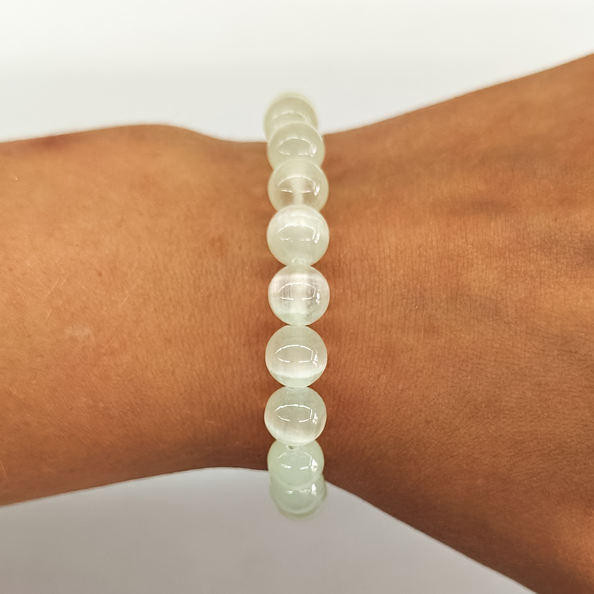 Selenite 8mm Bead Stretchy Bracelet