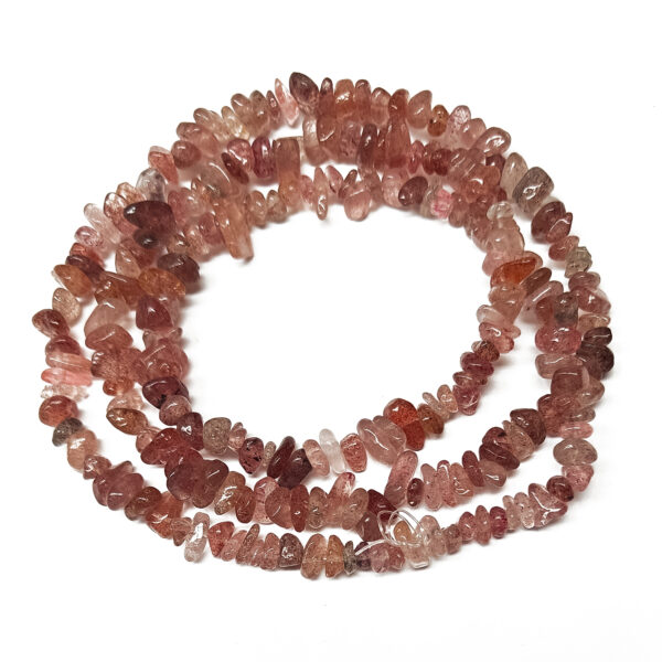 Strawberry Quartz Chip Beads 240619 Strawberry Quartz Chip Beads