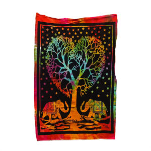 Heart Tree With Elephants Tapestry Poster