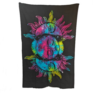 Moon Inside Broken Sun Tapestry Single Tie Dye