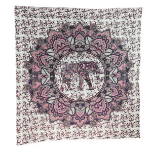 Pink Bold Elephant Deco Tapestry Wall Hanging Double
