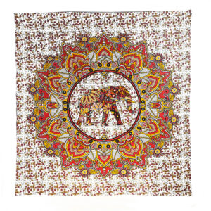 Red Bold Elephant Deco Tapestry Wall Hanging Double