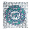 Bold Elephant Mandala Double Tapestry Teal